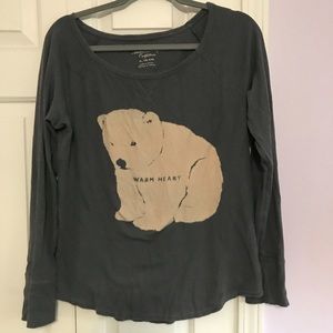 AEO Polar Bear Warm Heart Shirt XL